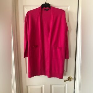 Boston Proper Vibrant Pink Open Cardigan